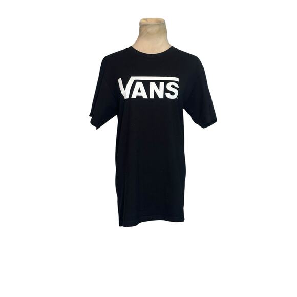 Vans black white logo print short sleeves tee size Small - Picture 7 of 8